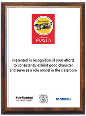 Character Counts Plaque