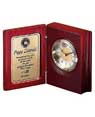 5.5 Rosewood Book Clock with Gold Plate