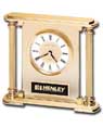 6.5 Glass & Brass Mantle Clock with Gold Plate