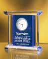 5 Optical Crystal Clock Award with Deep Etching and Silver Fill
