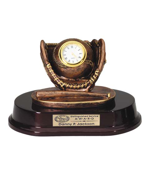 5 Baseball Resin Sculpture with Clock