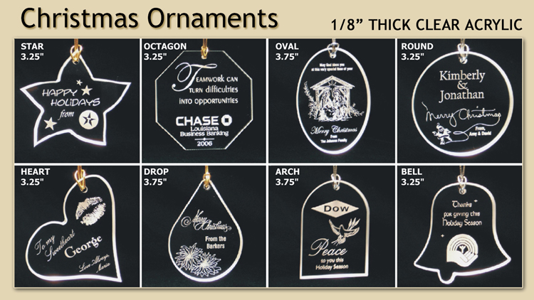 Laser Engraved Christmas Ornaments