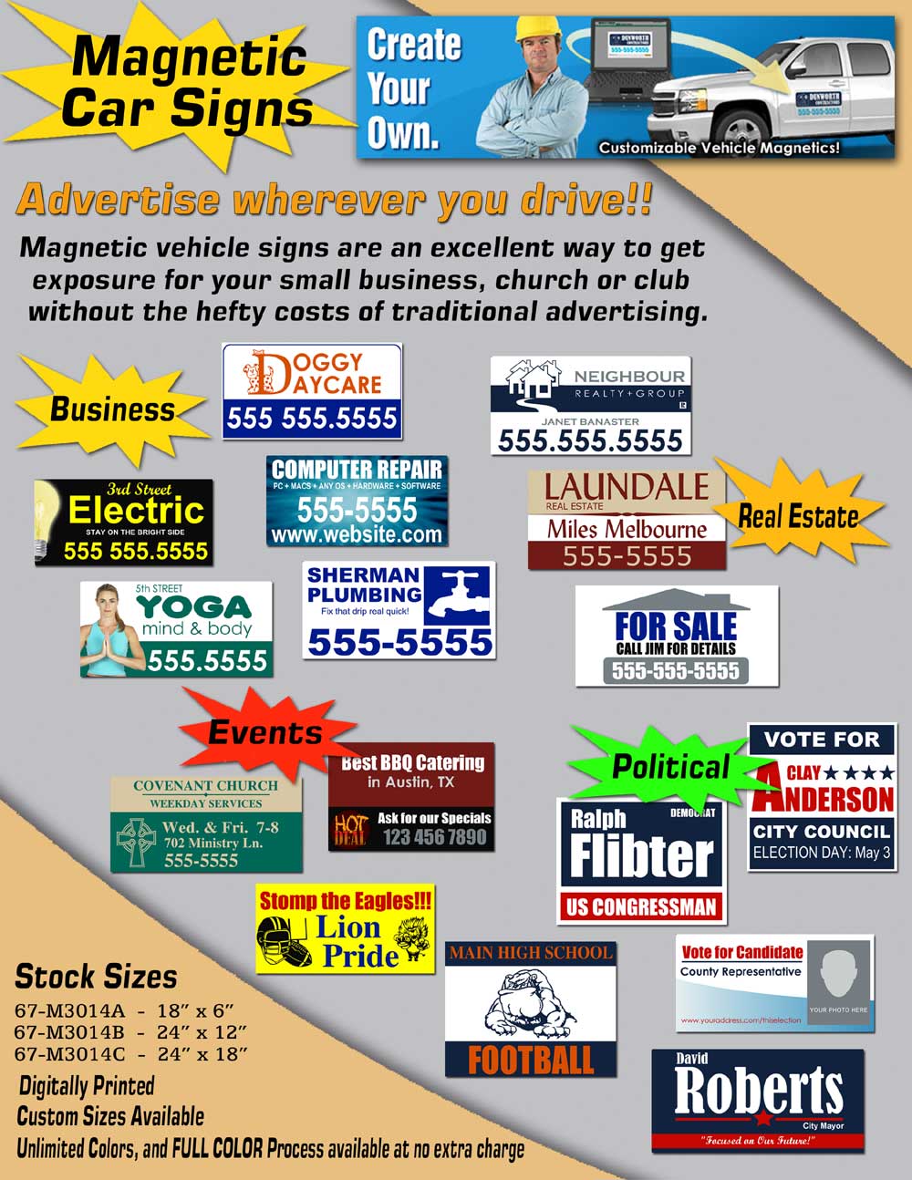 Magnetic Car signs