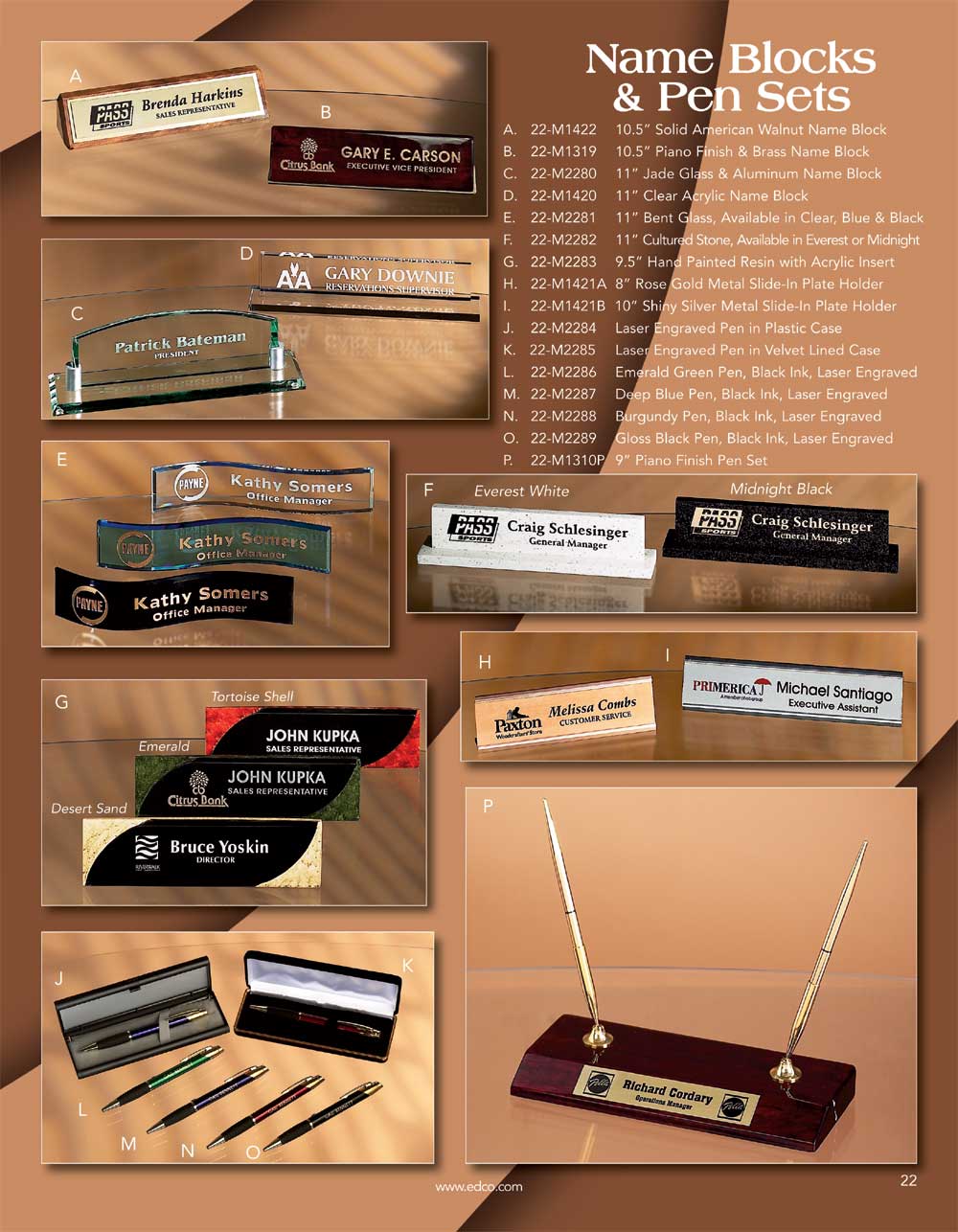 Name blocks and pen Sets