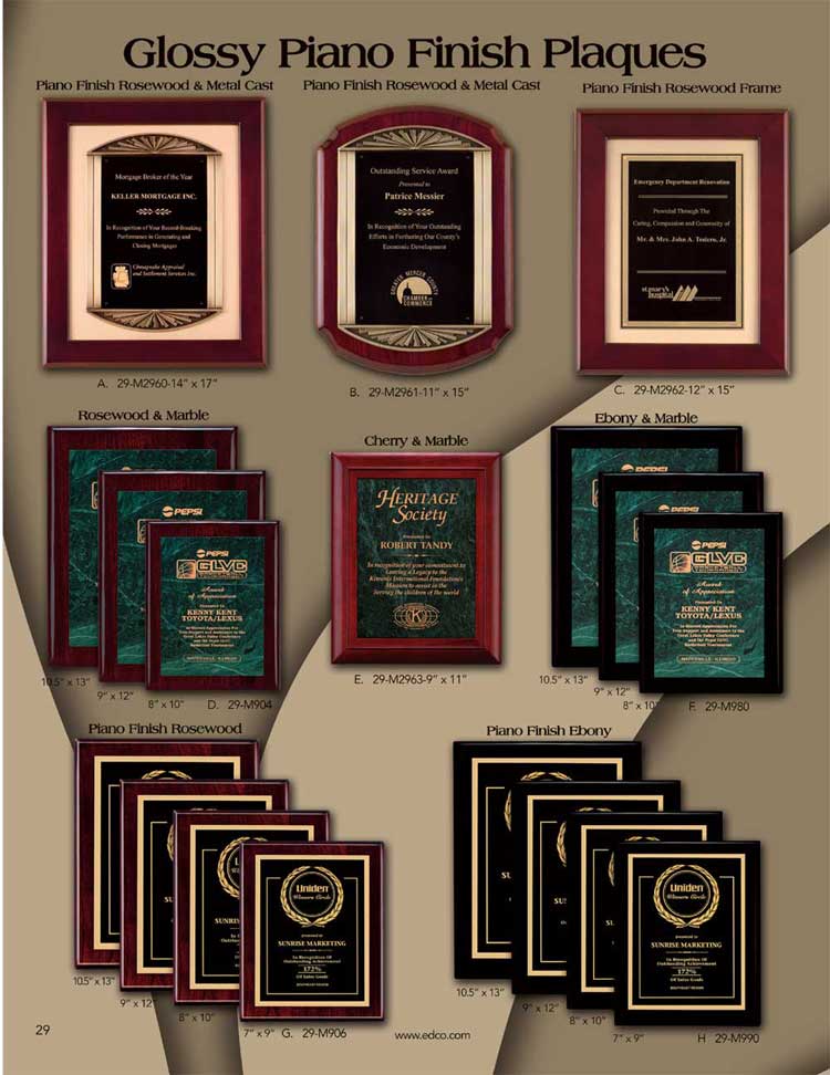 Piano Finish Plaques