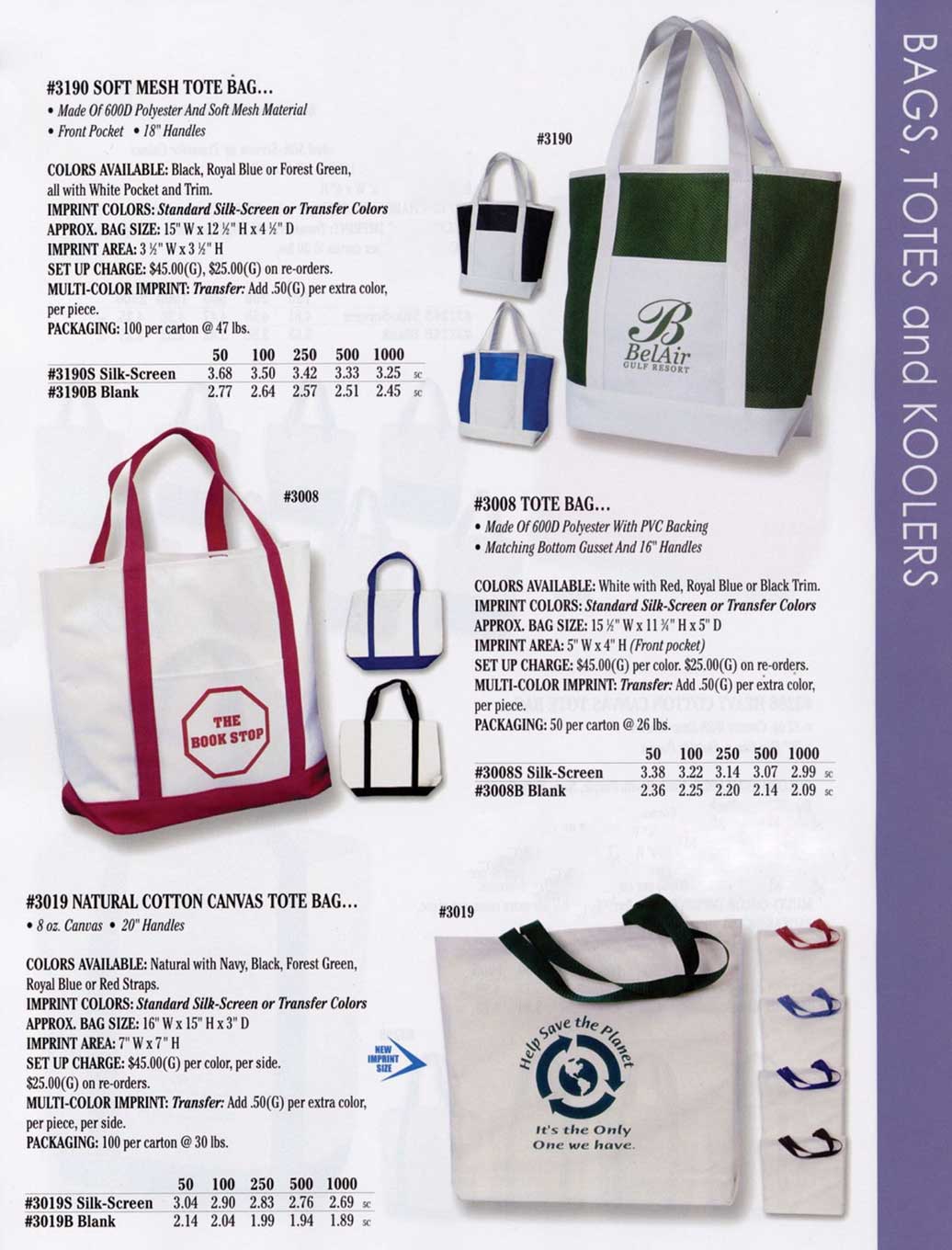 Mesh Imprinted Tote Bags