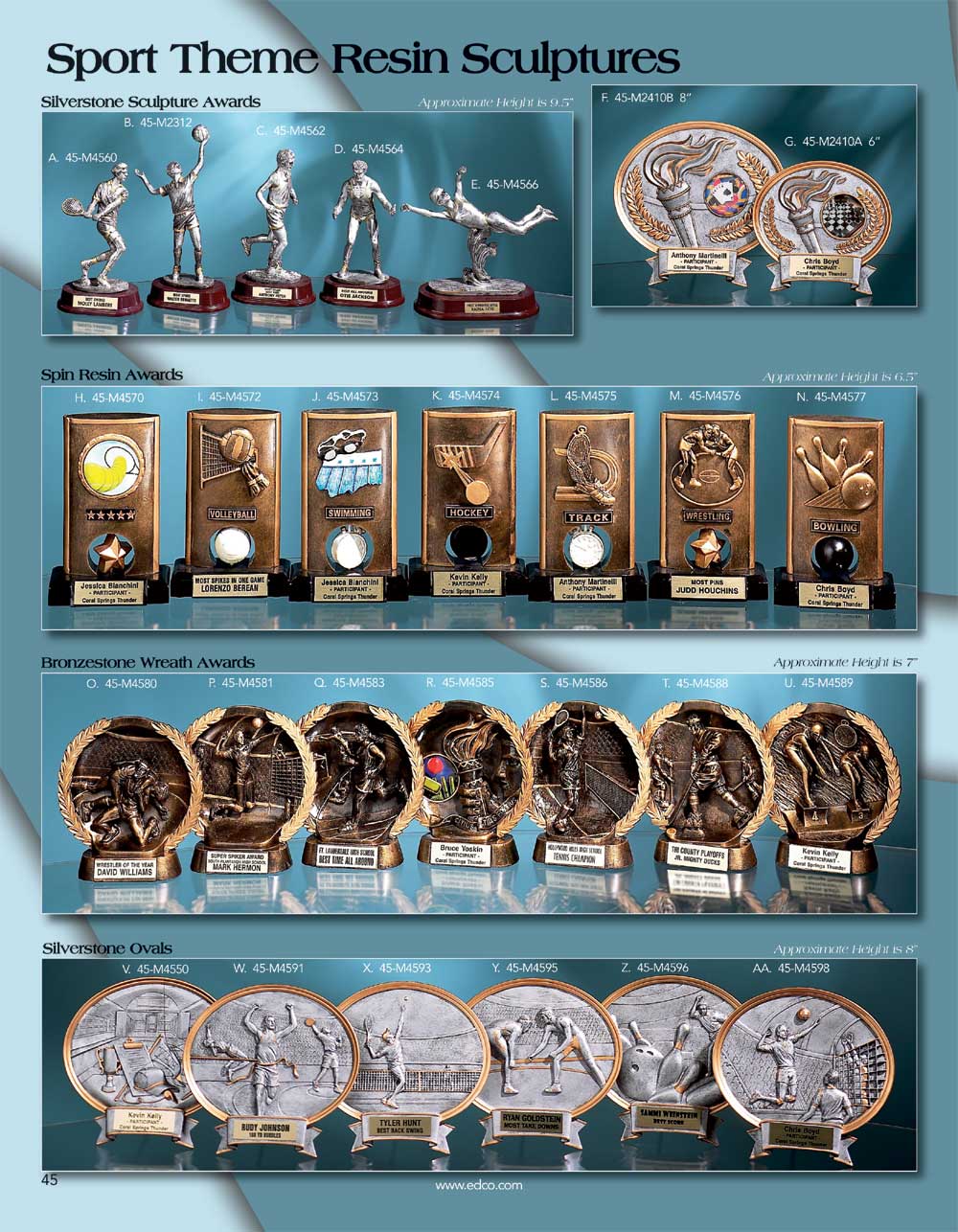 Sports Themed Resin Awards