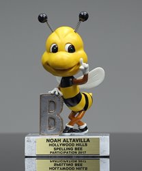 Resin 5 1/2" Spelling Bee Bobblehead Trophy 