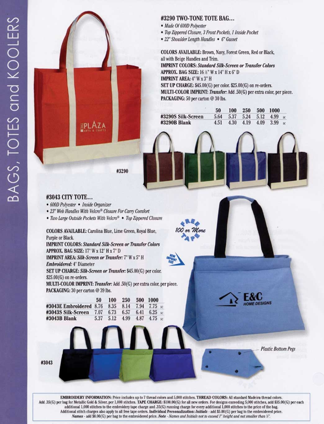 Two Toned Tote Bags