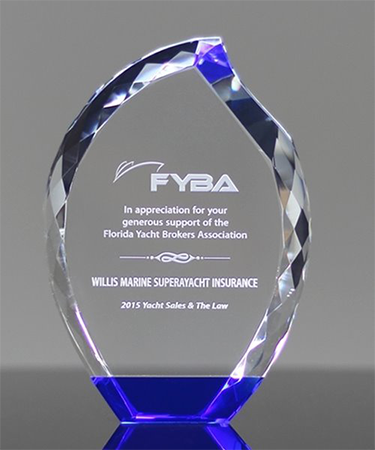 Diamond Edge Flame Crystal Award