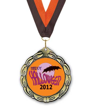 Custom Printed Wreath Medal with Halloween Theme | Edco Awards