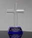 Picture of Beveled Cross Crystal Award with Blue Base