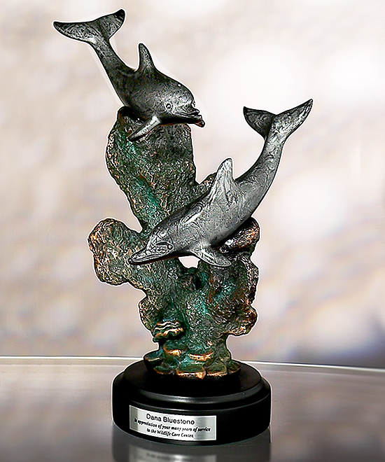 crystal dolphin sculpture