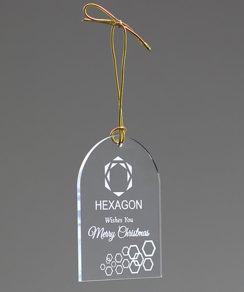 Picture of Engraved Acrylic Tree Ornament - Arch Shape