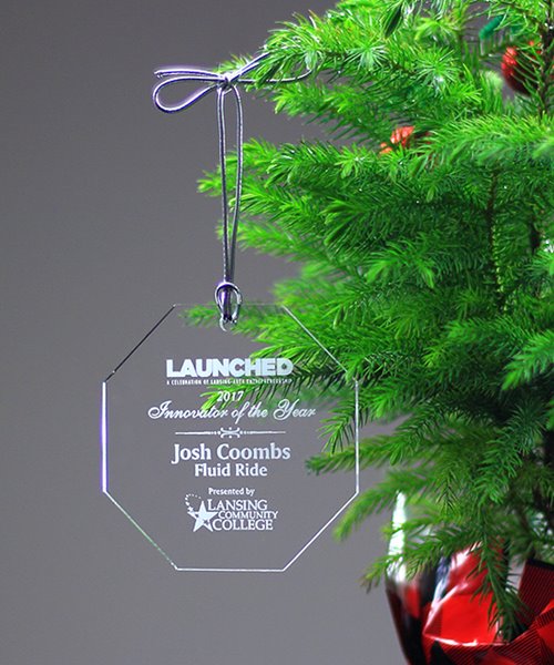 Picture of Engraved Acrylic Tree Ornament - Octagon Shape
