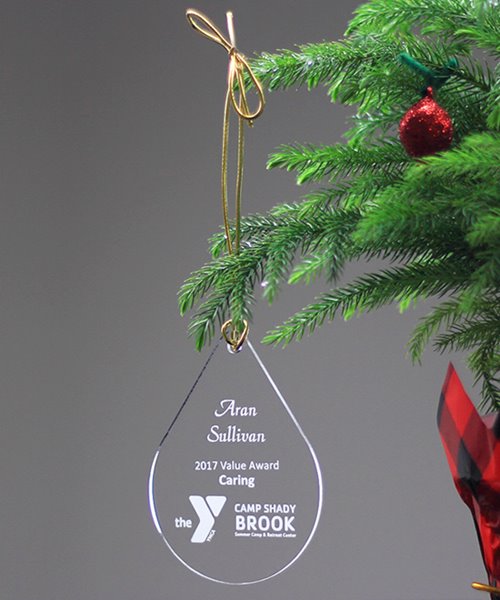Picture of Engraved Acrylic Tree Ornament - Droplet Shape