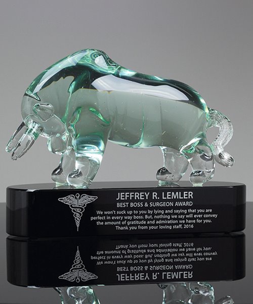 Picture of Art Glass Bull Award