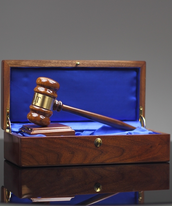 Walnut Gavel & Sound Block in Gift Case
