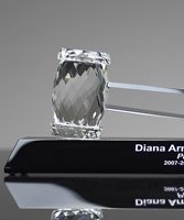 Picture of Faceted Crystal Gavel on Black Base Award