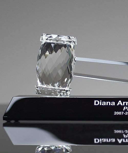 Picture of Faceted Crystal Gavel on Black Base Award