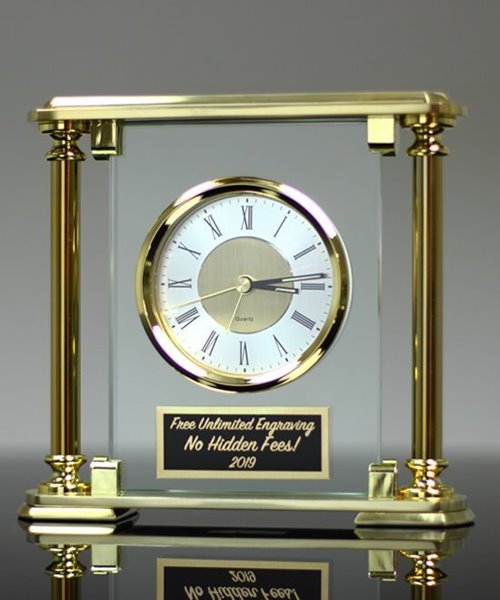 Picture of Glass & Brass Mantle Clock
