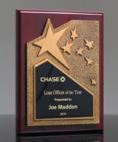 Picture of Rosewood Plaque with Gold Star
