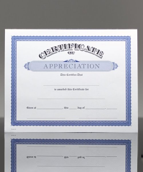 Picture of Certificate of Appreciation
