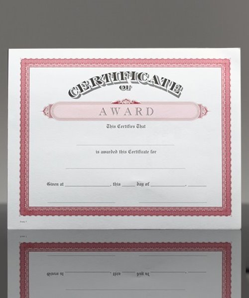 Picture of Certificate of Award