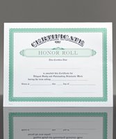 Picture of Certificate of Honor Roll