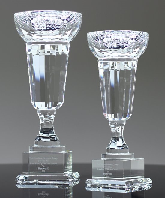 Elegant Crystal Trophy Cups