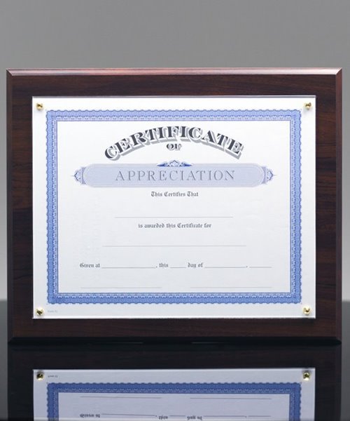 Picture of Walnut-Finish Certificate Plaque