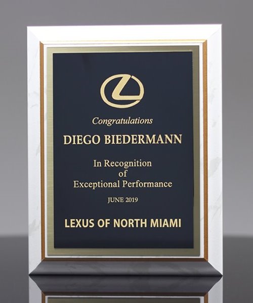 Picture of White Marble-Finish Award Plaque