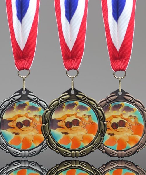 Picture of Wrestling Epoxy Domed Medal