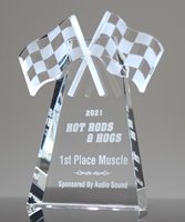 Picture of Checkered Flags Crystal Trophy