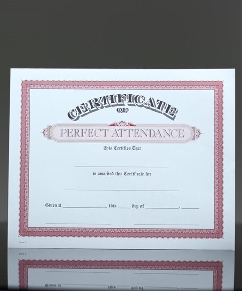 Picture of Parchtone Certificate of Perfect Attendance
