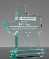 Picture of Custom Jade Acrylic Texas State Shape Award