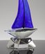 Picture of Blue Voyage Art Glass Boat Award