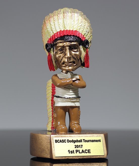 Indian Chief Bobblehead Mascot Trophy