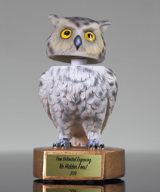 Owl Bobblehead Mascot Trophy