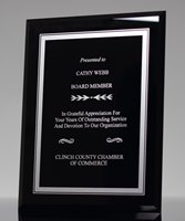 Picture of Tuxedo Glass Plaque - Silver Engraving