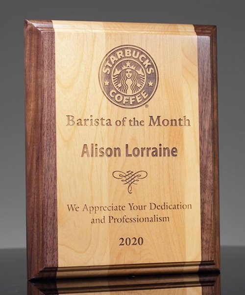 Award Plaque - Alder with Walnut Trim