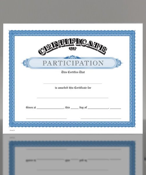 Picture of Parchtone Certificate of Participation