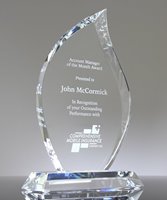 Picture of Beveled Flame Crystal Award