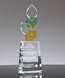 Picture of Amber Green Crystal Leaf Award