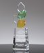 Picture of Amber Green Crystal Leaf Award