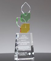 Picture of Amber Green Crystal Leaf Award