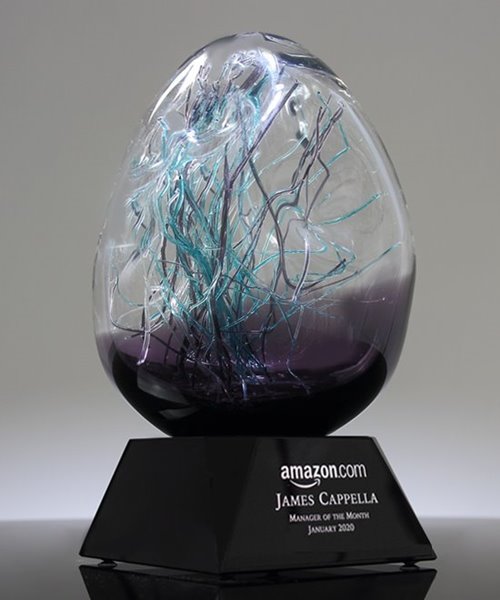 Picture of Employee Recognition Purple Art Glass Award