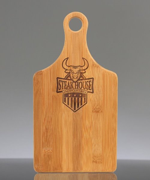 Custom Engraved Cutting Board w/Handle - Bamboo