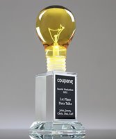 Picture of Yellow Light Bulb Crystal Trophy