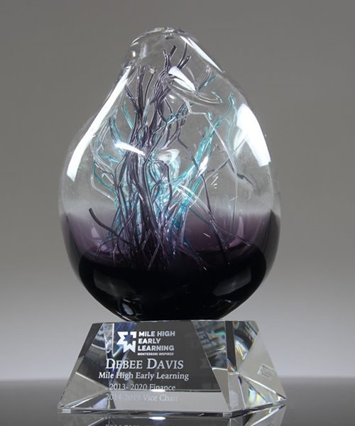 Picture of Purple Orb Art Glass Award